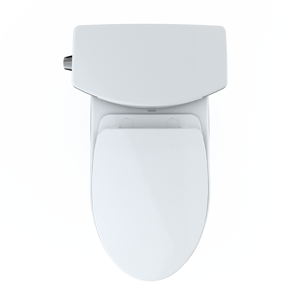 TOTO MS454124CUFG#01 Drake Ii 1G Two-Piece Elongated 1.0 Gpf Universal Height Toilet With Cefiontect And Ss124 Softclose Seat - Cotton White