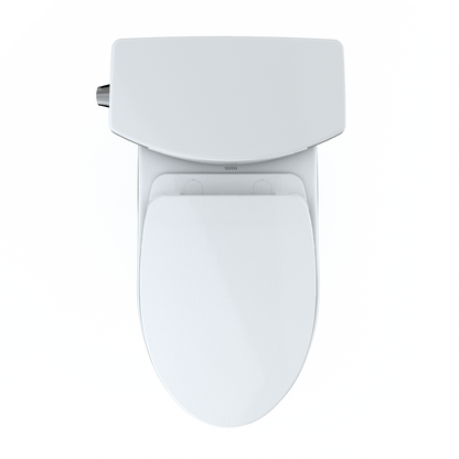 TOTO MS454124CUFG#01 Drake Ii 1G Two-Piece Elongated 1.0 Gpf Universal Height Toilet With Cefiontect And Ss124 Softclose Seat - Cotton White
