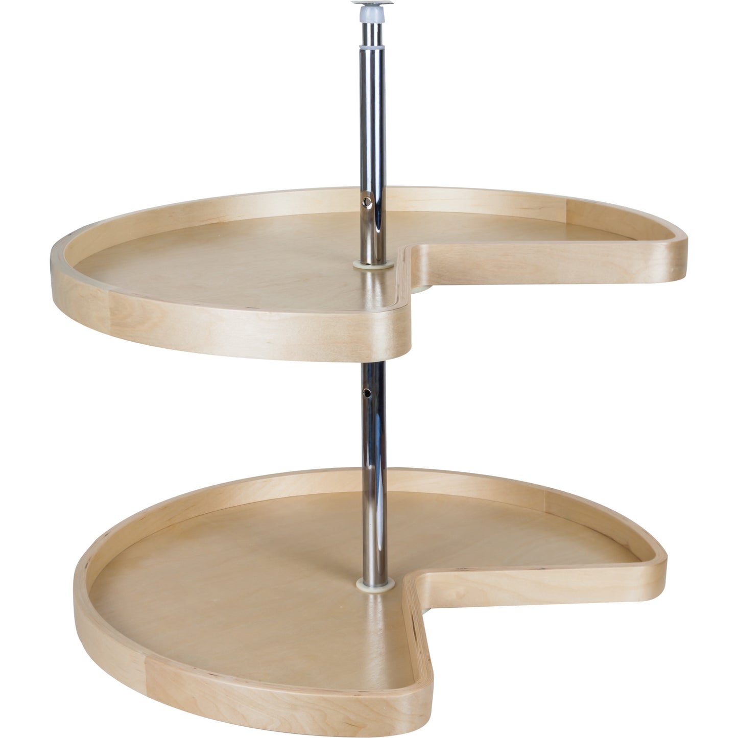 HARDWARE RESOURCES BLSK232-SET 32" Kidney Two-Shelf Banded Wood Lazy Susan Set - UV Coated