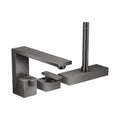 AXOR 46431331 Edge 3-Hole Roman Tub Set Trim with 1.75 GPM Handshower - Diamond Cut - Polished Black Chrome