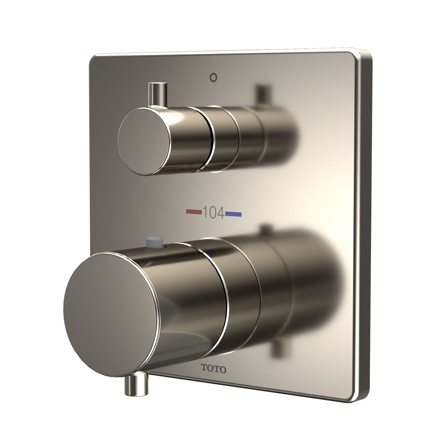 TOTO TBV02403U#PN Square Thermostatic Mixing Valve With Volume Control Shower Trim - Polished Nickel