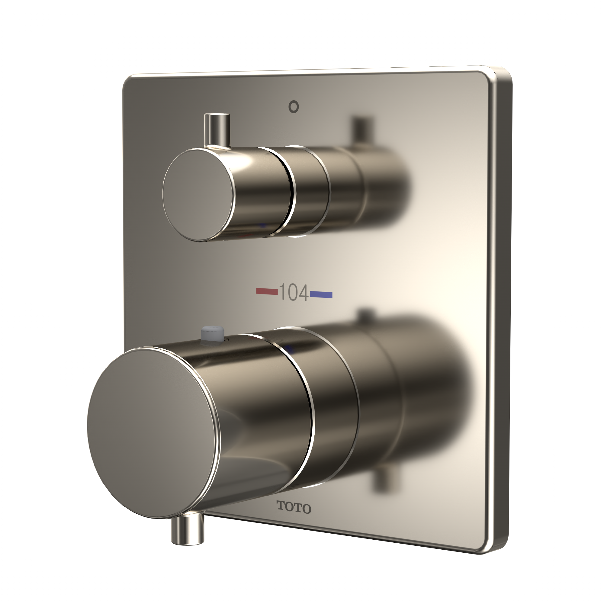 TOTO TBV02403U#PN Square Thermostatic Mixing Valve With Volume Control Shower Trim - Polished Nickel