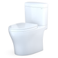 TOTO MS436124CEMFGN#01 Aquia IV Cube Two-Piece Elongated Dual Flush 1.28 and 0.9 GPF Universal Height Toilet with CEFIONTECT , Cotton White