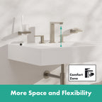 HANSGROHE 73031821 Tecturis E Widespread Faucet 150, 1.2 GPM - Brushed Nickel