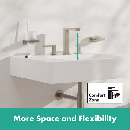 HANSGROHE 73031821 Tecturis E Widespread Faucet 150, 1.2 GPM - Brushed Nickel