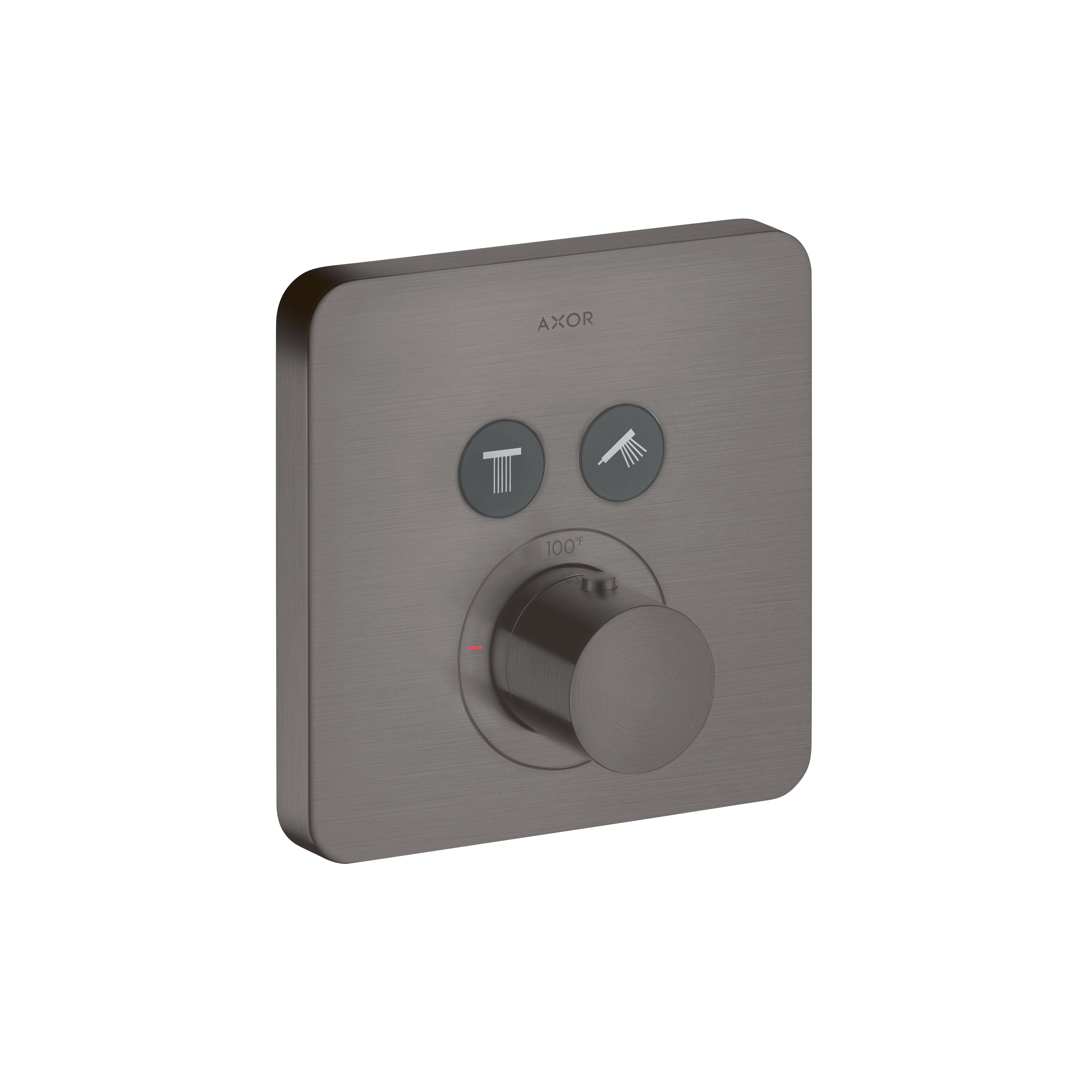 AXOR 36707341 ShowerSelect Thermostatic Trim SoftCube for 2 Functions - Brushed Black Chrome