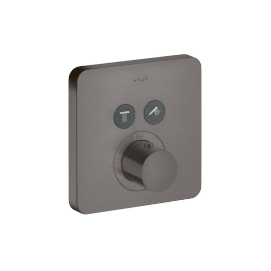 AXOR 36707341 ShowerSelect Thermostatic Trim SoftCube for 2 Functions - Brushed Black Chrome