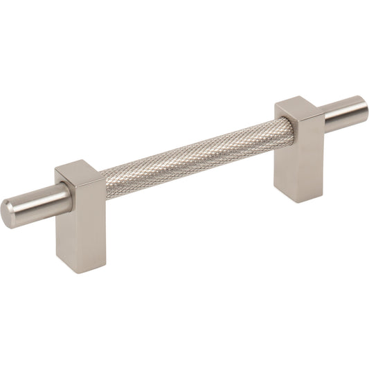 JEFFREY ALEXANDER 598-96SN Larkin Knurled Center 96 mm Center-to-Center Bar Pull - Satin Nickel