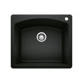 BLANCO 442905 Diamond Diamond SILGRANIT 25" Single Bowl Dual Mount Kitchen Sink - Coal Black in Coal Black