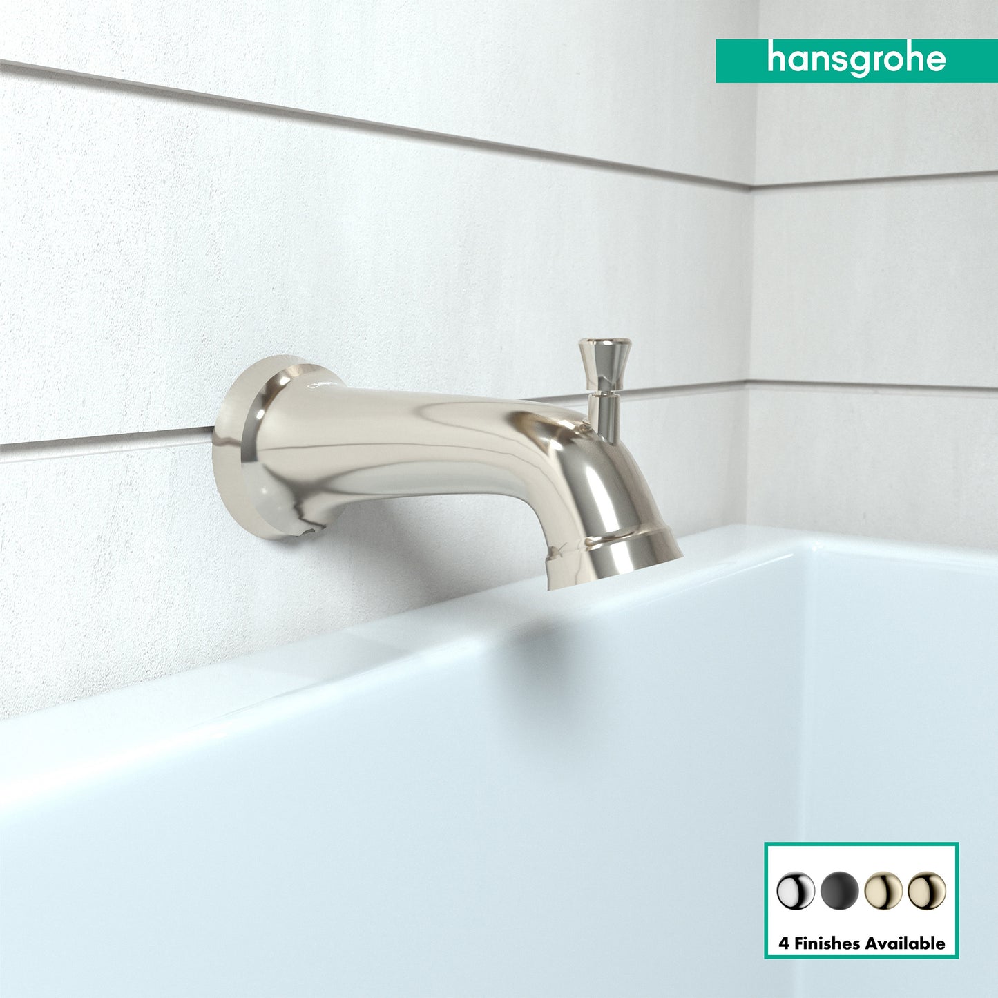 HANSGROHE 04775830 Polished Nickel Joleena Transitional Tub Spout