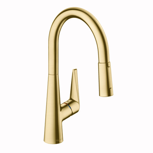 HANSGROHE 72813251 Talis S HighArc Kitchen Faucet, 2-Spray Pull-Down, 1.75 GPM in Brushed Gold Optic
