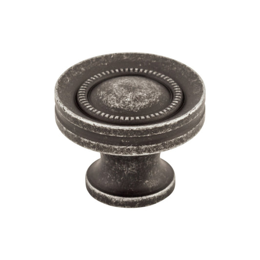 TOP KNOBS M293 Button Faced 1 1/4" Diameter Round Knob - Black Iron