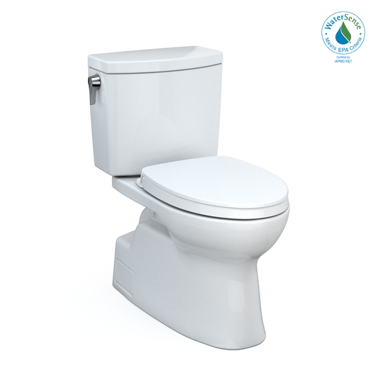 TOTO MS474124CUFG#01 Vespin Ii 1G Two-Piece Elongated 1.0 Gpf Universal Height Toilet With Cefiontect And Ss124 Softclose Seat - Cotton White
