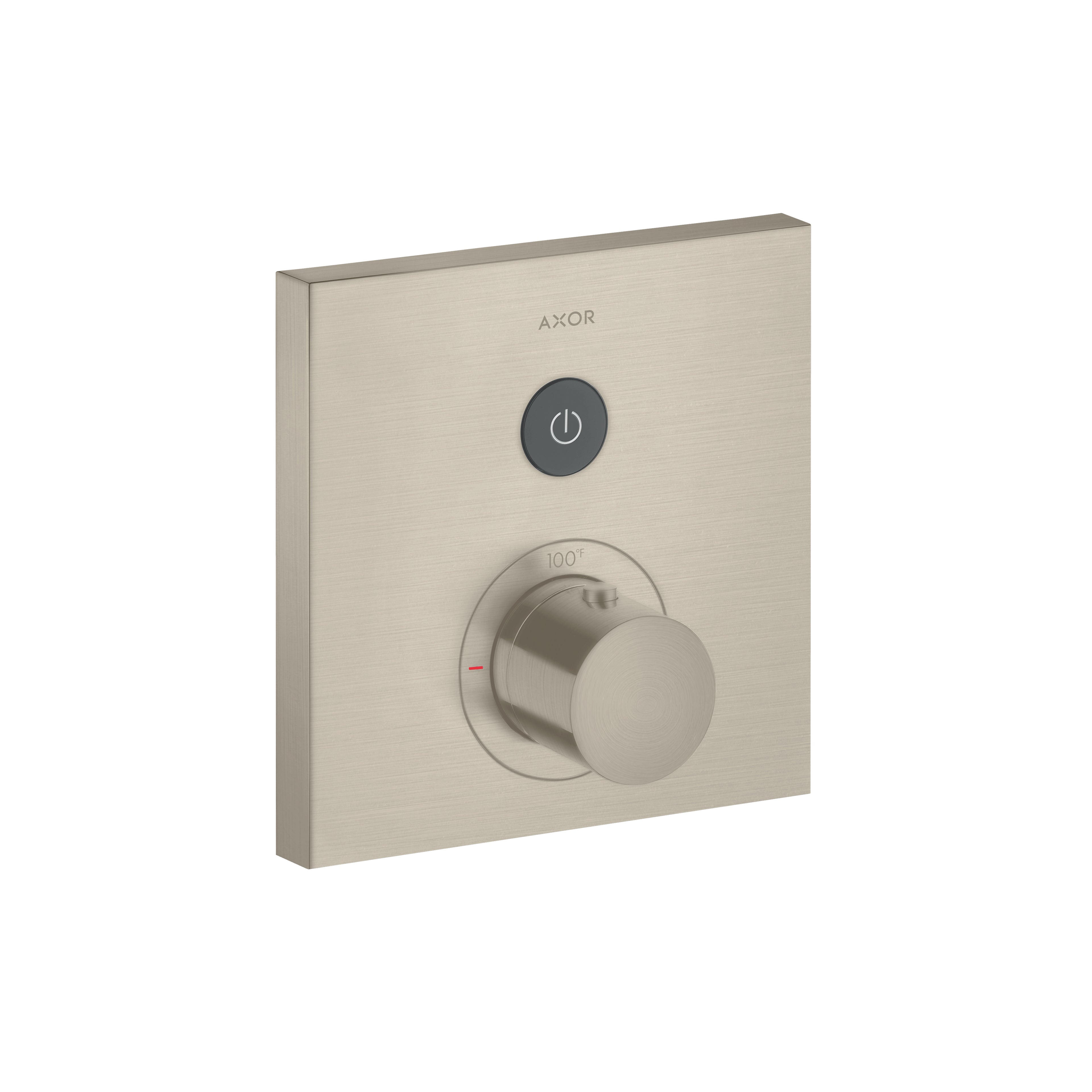 AXOR 36714821 ShowerSelect Thermostatic Trim Square for 1 Function - Brushed Nickel