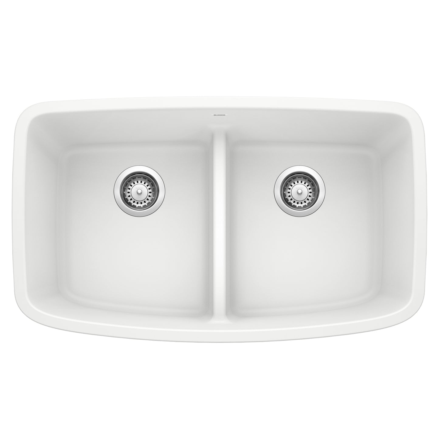 BLANCO 442199 Valea Valea SILGRANIT 32" 50/50 Double Bowl Undermount Kitchen Sink with Low Divide - White in White