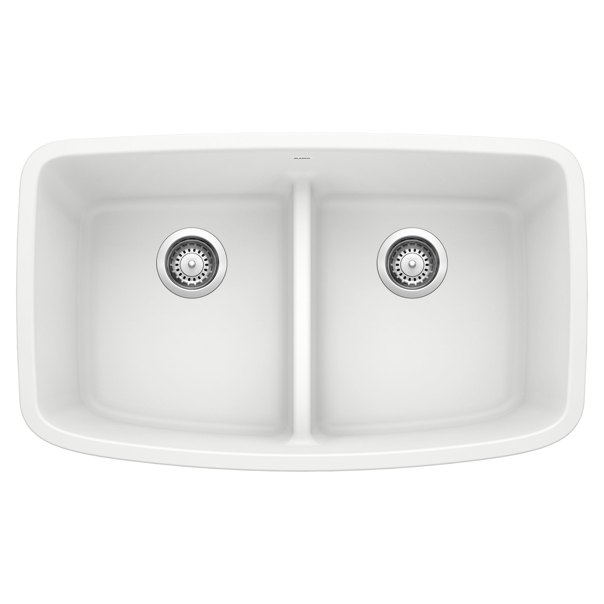 BLANCO 442199 Valea Valea SILGRANIT 32" 50/50 Double Bowl Undermount Kitchen Sink with Low Divide - White in White