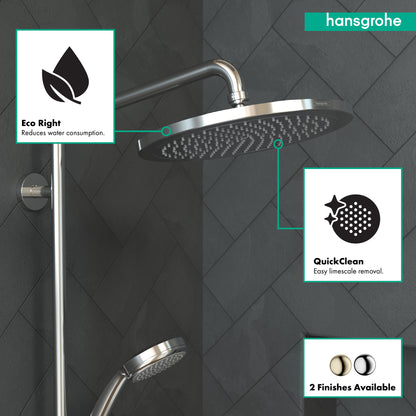 HANSGROHE 26221001 Croma Showerhead 280 1-Jet, 2.0 GPM - Chrome