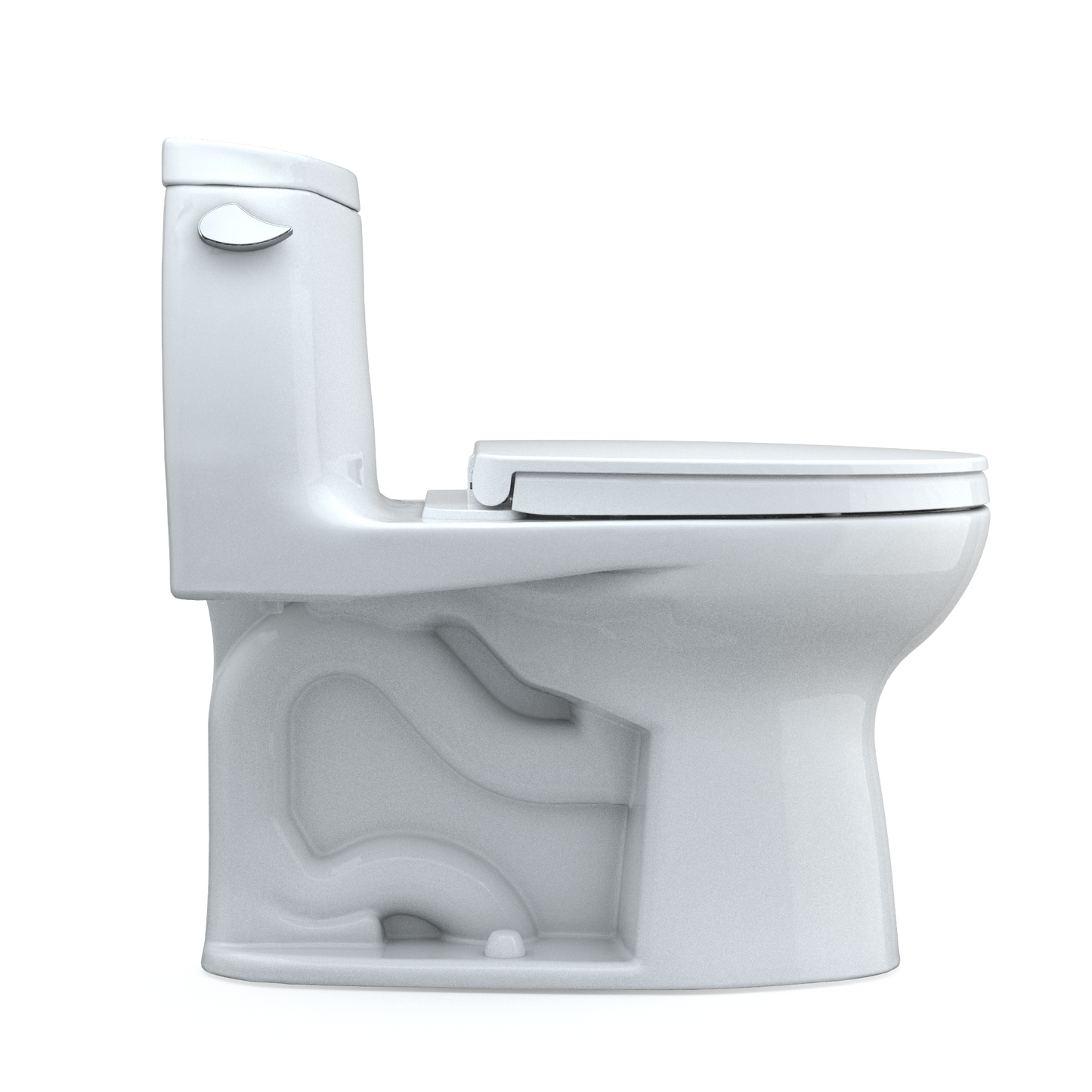 TOTO MS604124CEFG#01 UltraMax II One-Piece Elongated 1.28 GPF Universal Height Toilet with CEFIONTECT and SS124 SoftClose Seat , Cotton White