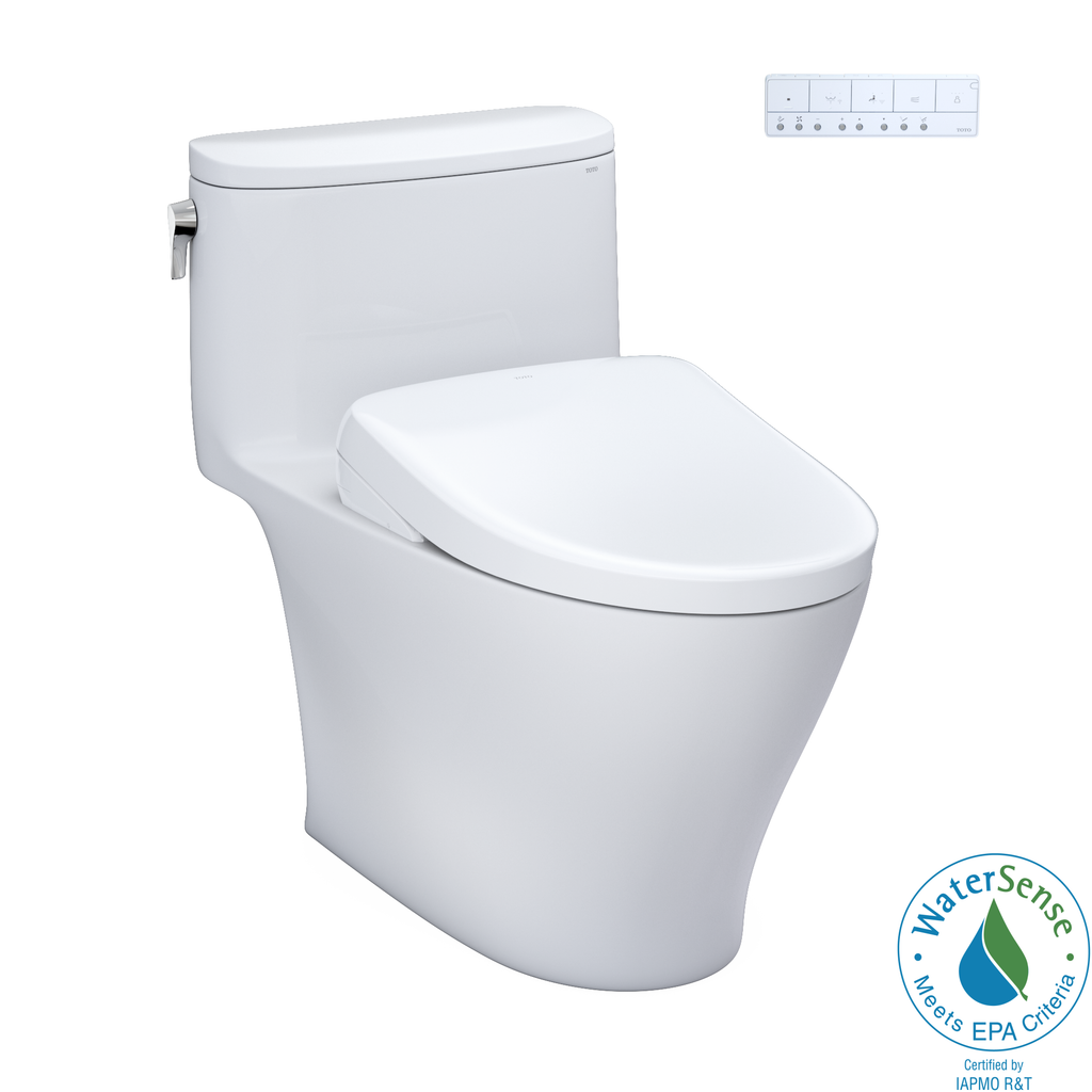TOTO MW6424736CEFG#01 Washlet+ Nexus One-Piece Elongated 1.28 Gpf Toilet With S7A Contemporary Bidet Seat - Cotton White
