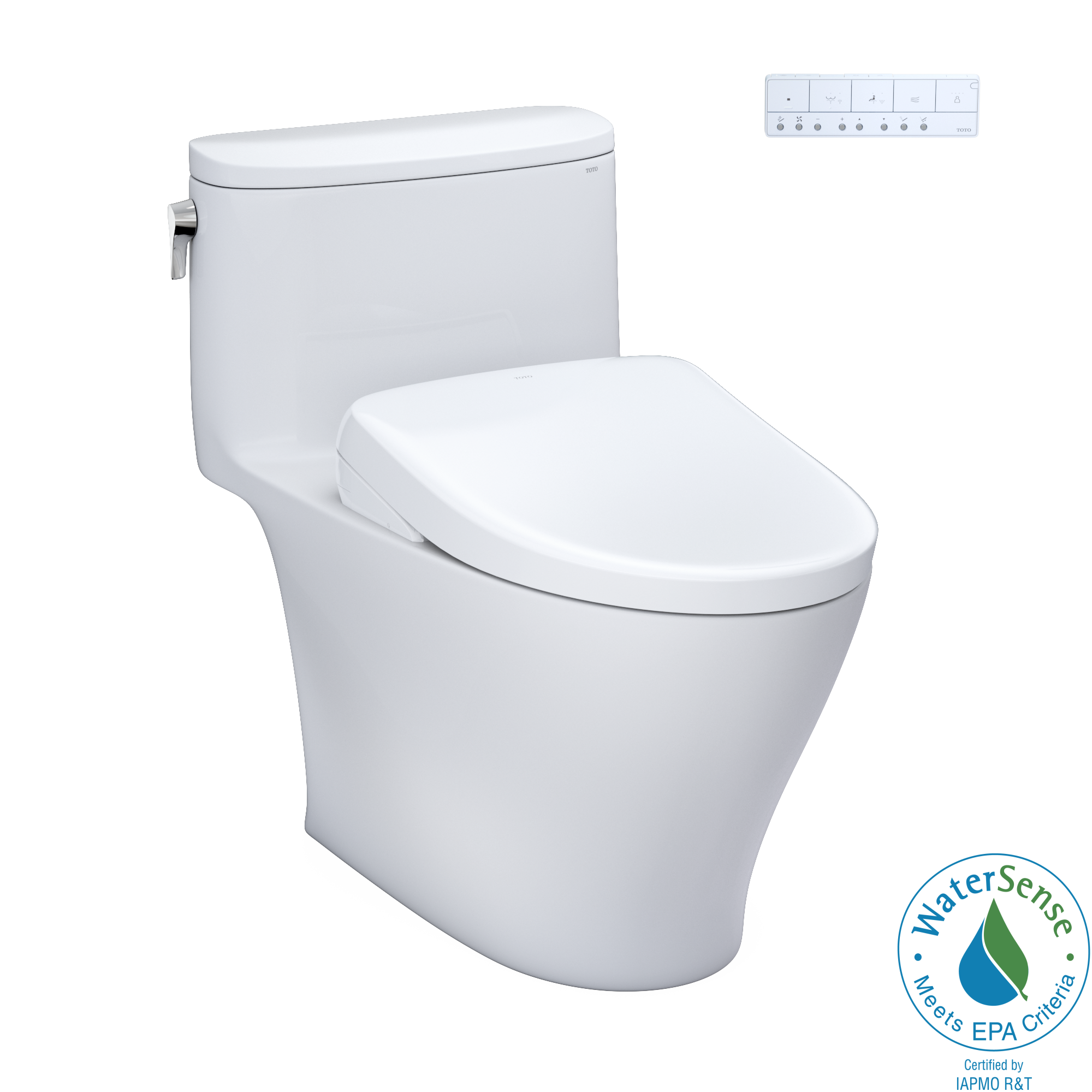 TOTO MW6424736CEFG#01 Washlet+ Nexus One-Piece Elongated 1.28 Gpf Toilet With S7A Contemporary Bidet Seat - Cotton White
