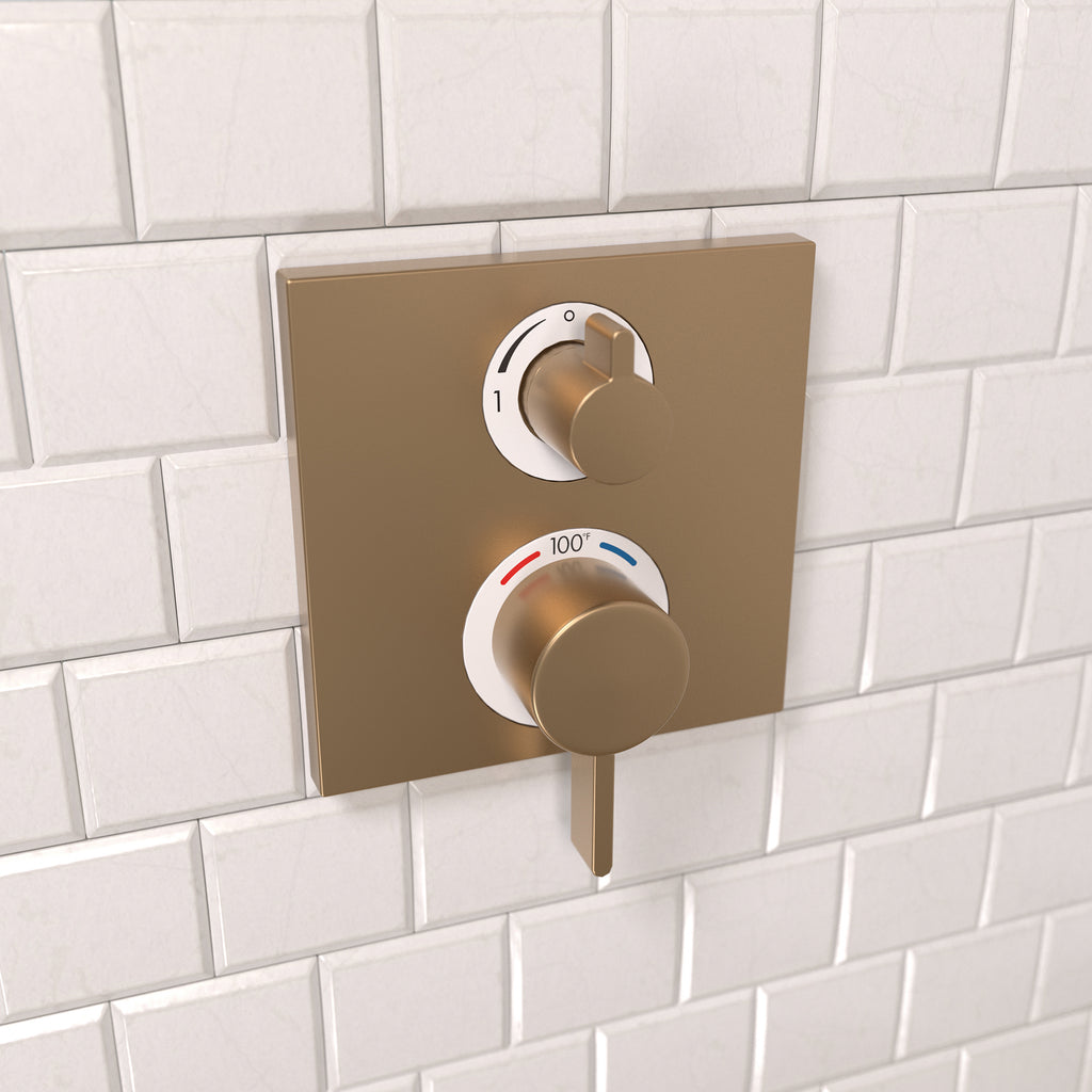HANSGROHE 15714141 Ecostat Square Thermostatic Trim with Volume Control and Diverter - Brushed Bronze