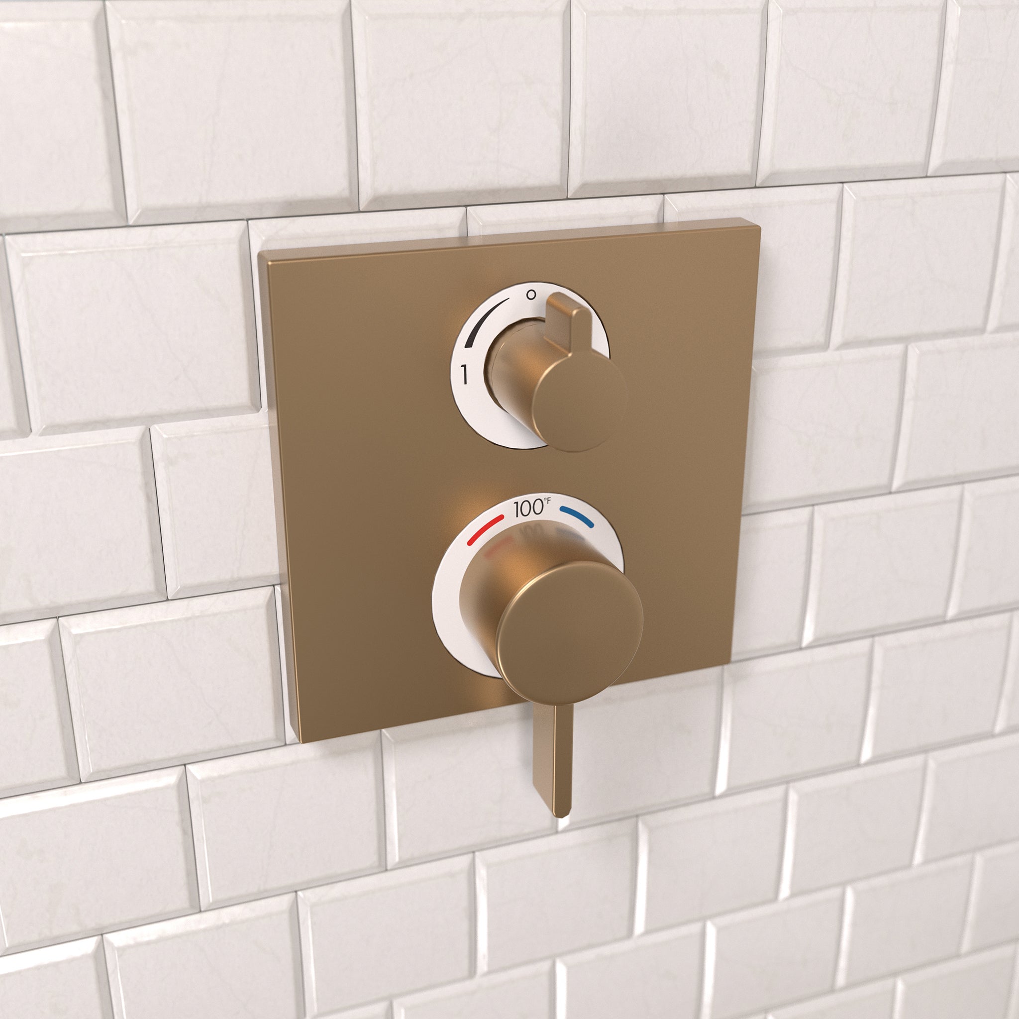 HANSGROHE 15714141 Ecostat Square Thermostatic Trim with Volume Control and Diverter - Brushed Bronze