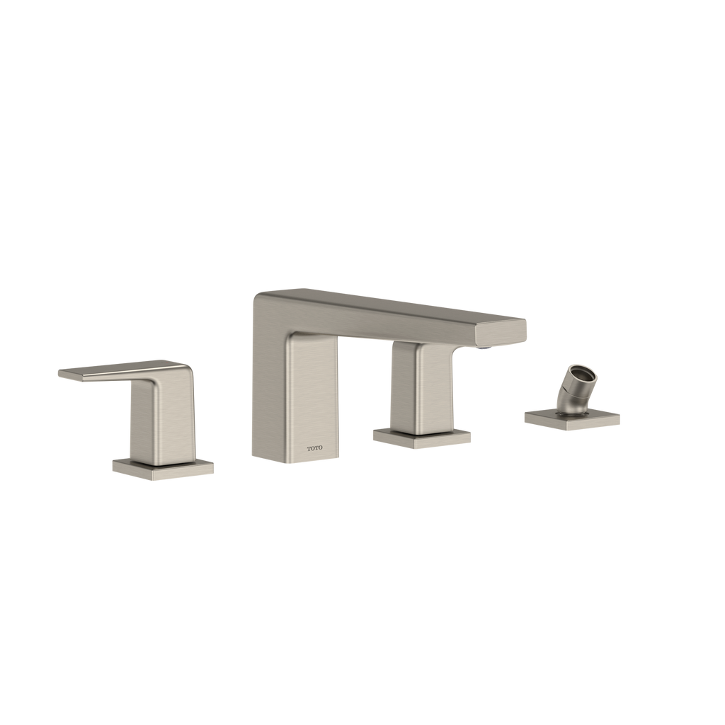 TOTO TBG10202U#BN Gb Two-Handle Deck-Mount Roman Tub Filler Trim With Handshower - Brushed Nickel