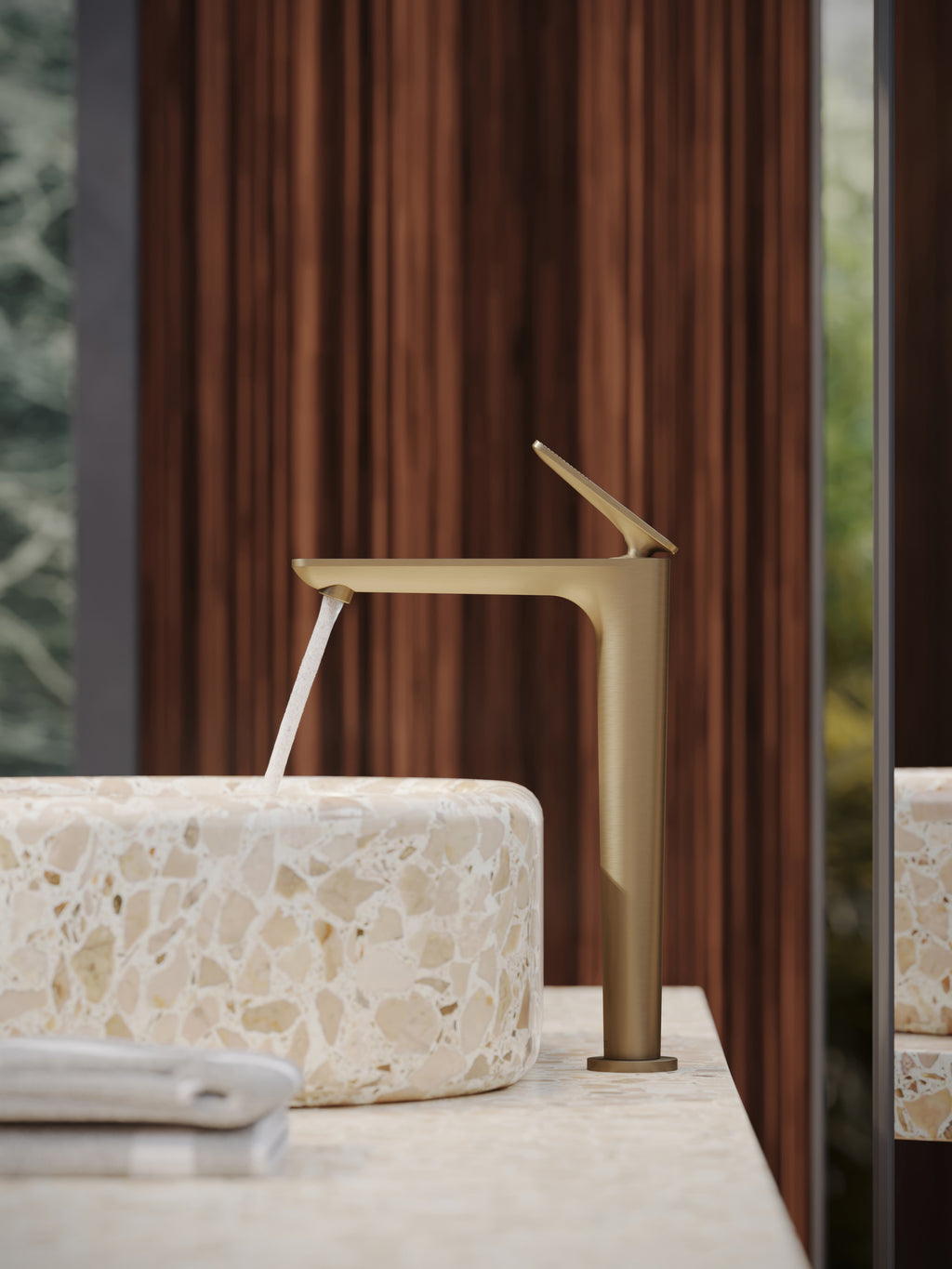 AXOR 49050251 Citterio C Single-Hole Faucet 250 CoolStart with Pop-Up Drain, 1.2 GPM - Brushed Gold Optic