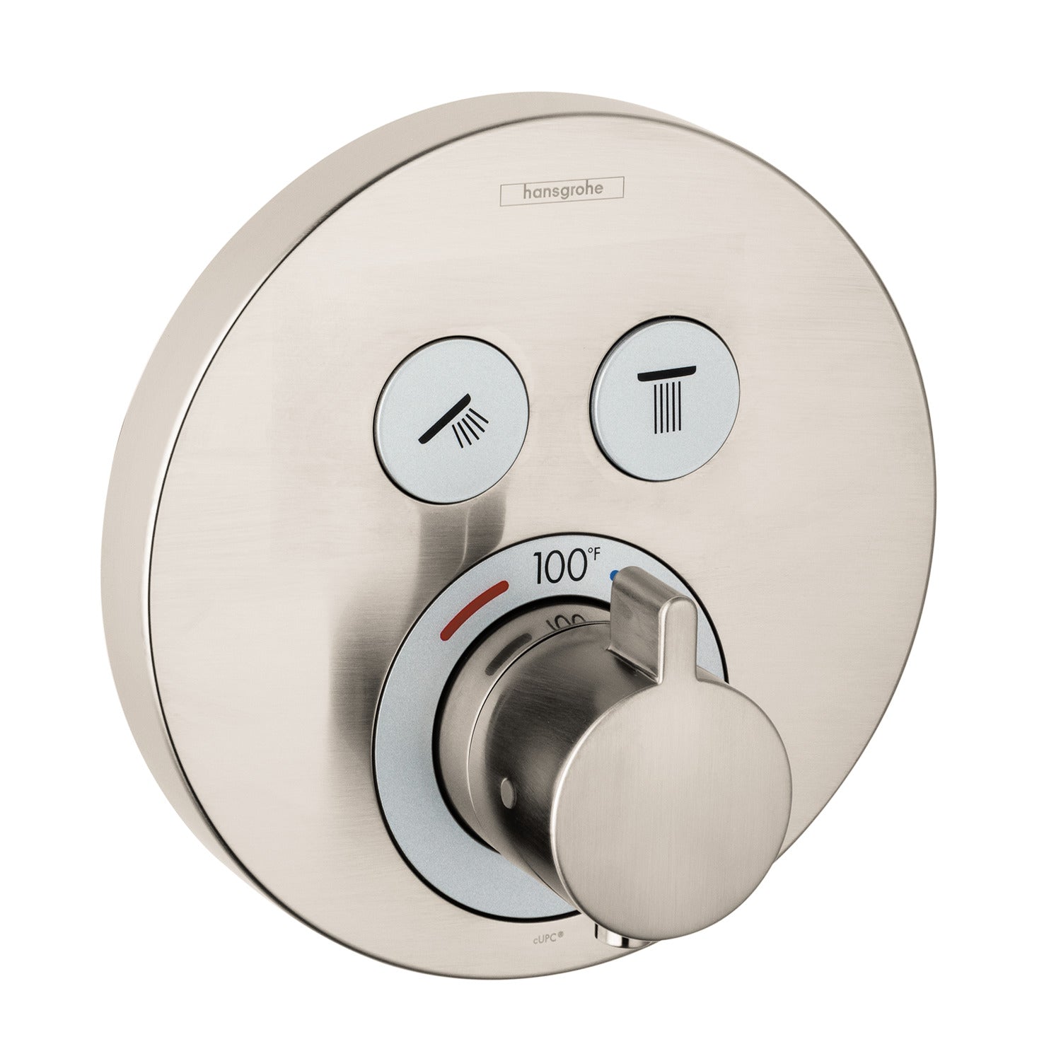 HANSGROHE 15743821 ShowerSelect S Thermostatic Trim for 2 Functions, Round - Brushed Nickel