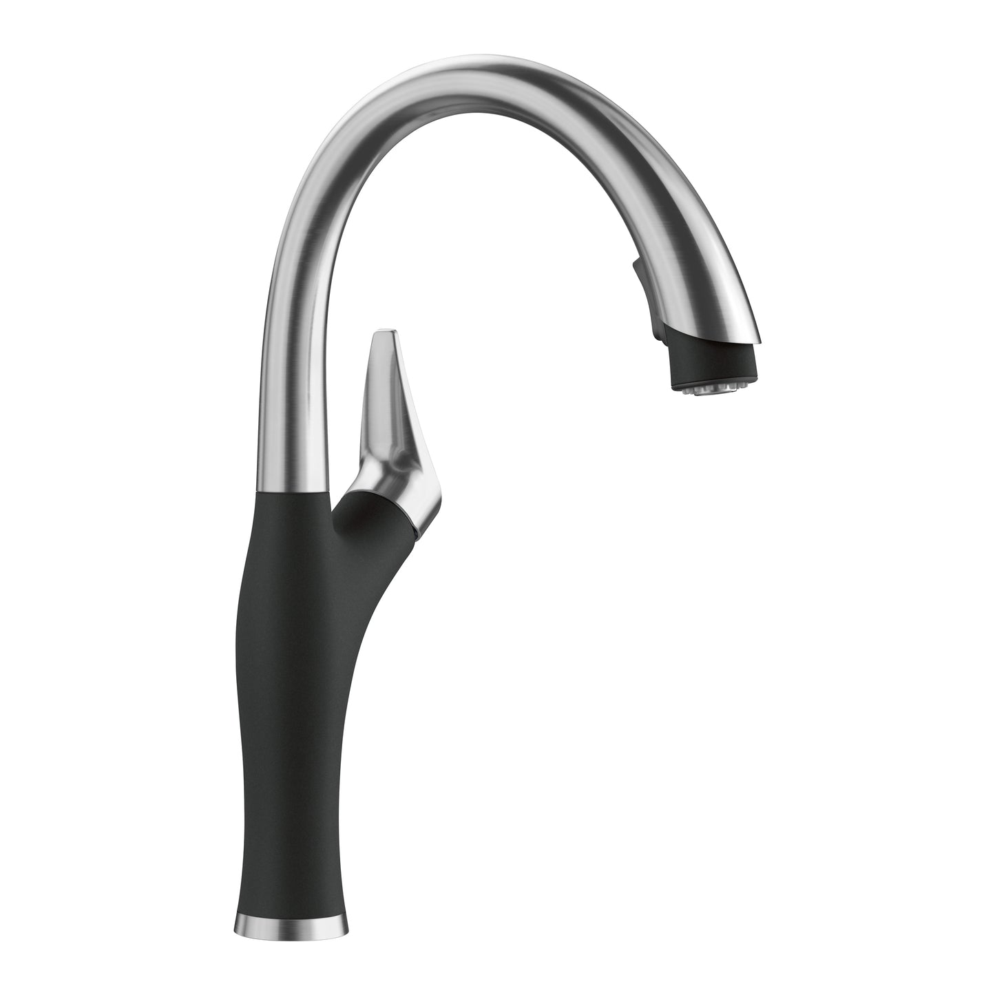 BLANCO 526401 Artona Artona Pull-Down Dual-Spray Kitchen Faucet - PVD Steel/Coal Black in Pvd Steel/Coal Black