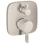 HANSGROHE 15864821 Ecostat Pressure Balance Trim Square with Diverter - Brushed Nickel