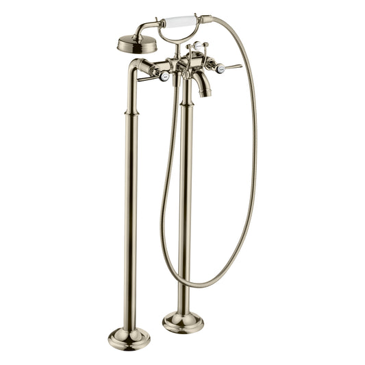 AXOR 16563831 Montreux 2-Handle Freestanding Tub Filler Trim with Lever Handles and 1.8 GPM Handshower - Polished Nickel