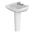 TOTO LPT242.8G#01 Prominence Oval Basin Pedestal Bathroom Sink With Cefiontect For 8 Inch Center Faucets - Cotton White
