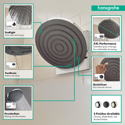 HANSGROHE 24142001 Pulsify S Showerhead 260 1-Jet, 1.75 GPM - Chrome