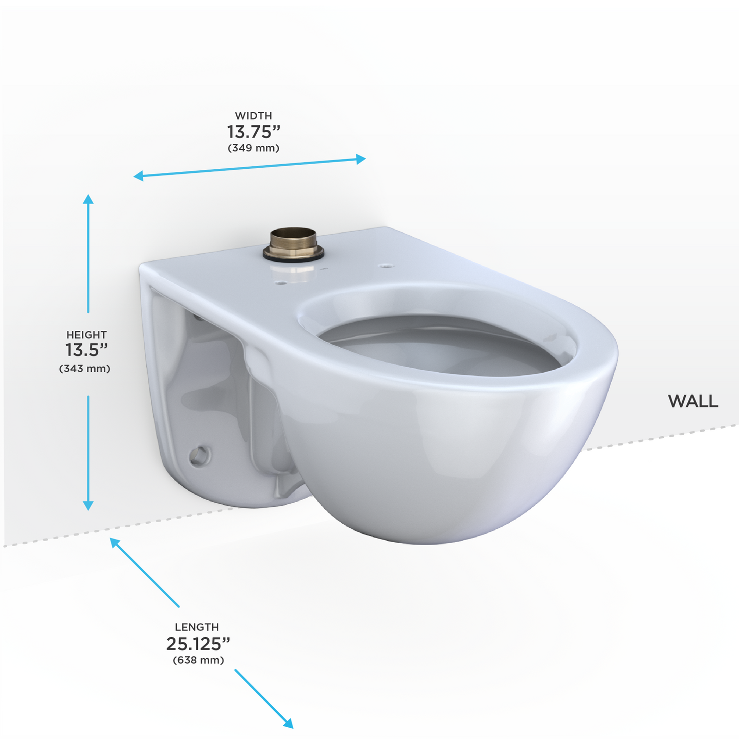 TOTO CT728CU#01 Tornado Flush Commercial Flushometer Wall-Mounted Toilet - Cotton White