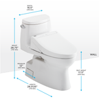 TOTO MW6143084CEFG#01 Washlet+ Carlyle Ii One-Piece Elongated 1.28 Gpf Toilet And Washlet+ C5 Bidet Seat - Cotton White
