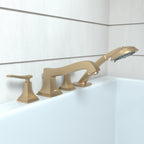 HANSGROHE 31441141 Metropol Classic 4-Hole Roman Tub Set Trim with Lever Handles and 1.8 GPM Handshower - Brushed Bronze