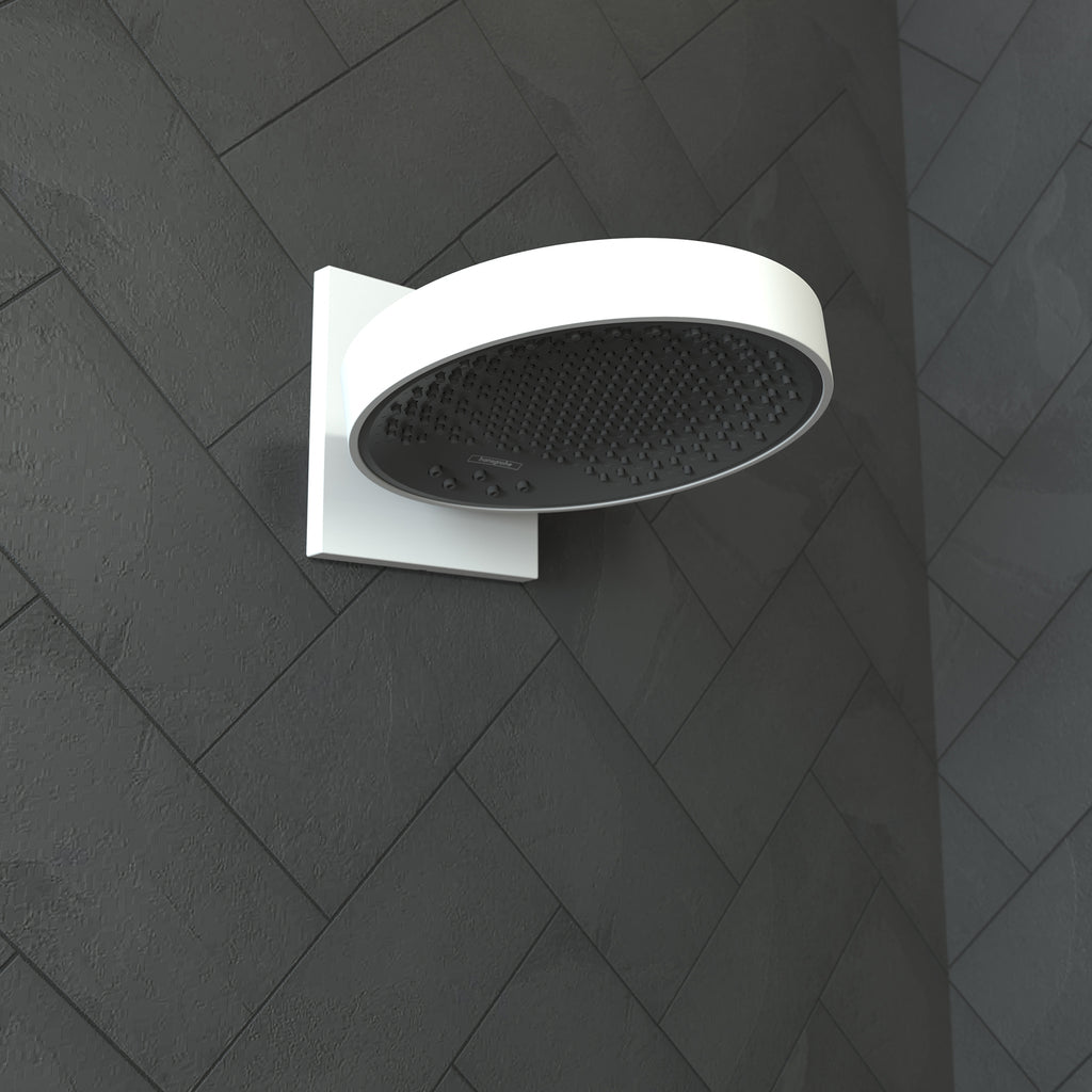 HANSGROHE 26235701 Rainfinity Showerhead 250 3-Jet with Wall Connector Trim, 1.75 GPM - Matte White