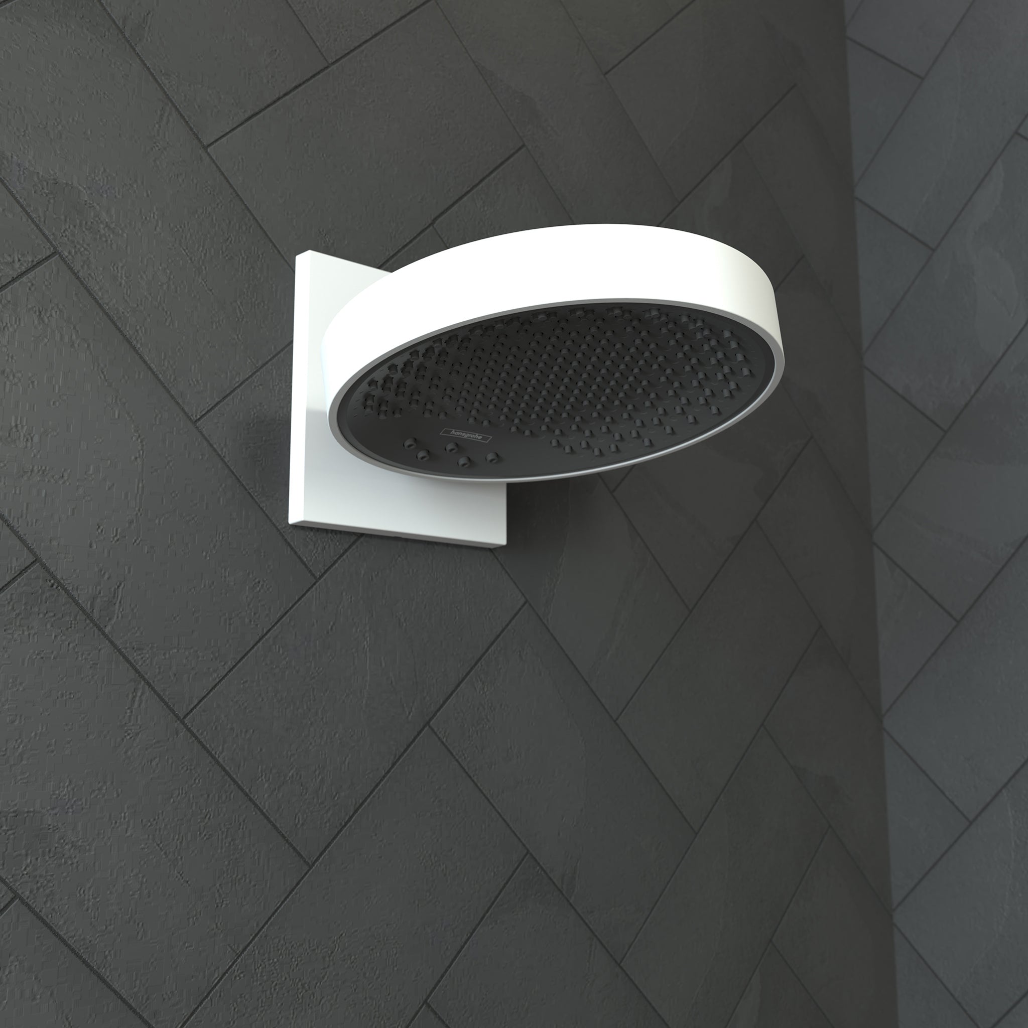 HANSGROHE 26235701 Rainfinity Showerhead 250 3-Jet with Wall Connector Trim, 1.75 GPM - Matte White