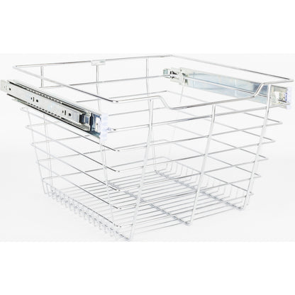 HARDWARE RESOURCES POB1-161711CH Chrome Closet Pullout Basket with Slides 16"D x 17"W x 11"H - Polished Chrome