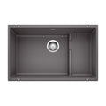 BLANCO 519451 Precis Precis Cascade SILGRANIT 29" Single Bowl Undermount Kitchen Sink with Colander - Cinder in Cinder