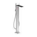 AXOR 47440601 MyEdition Freestanding Tub Filler Trim with 1.75 GPM Handshower - Chrome / Black Glass
