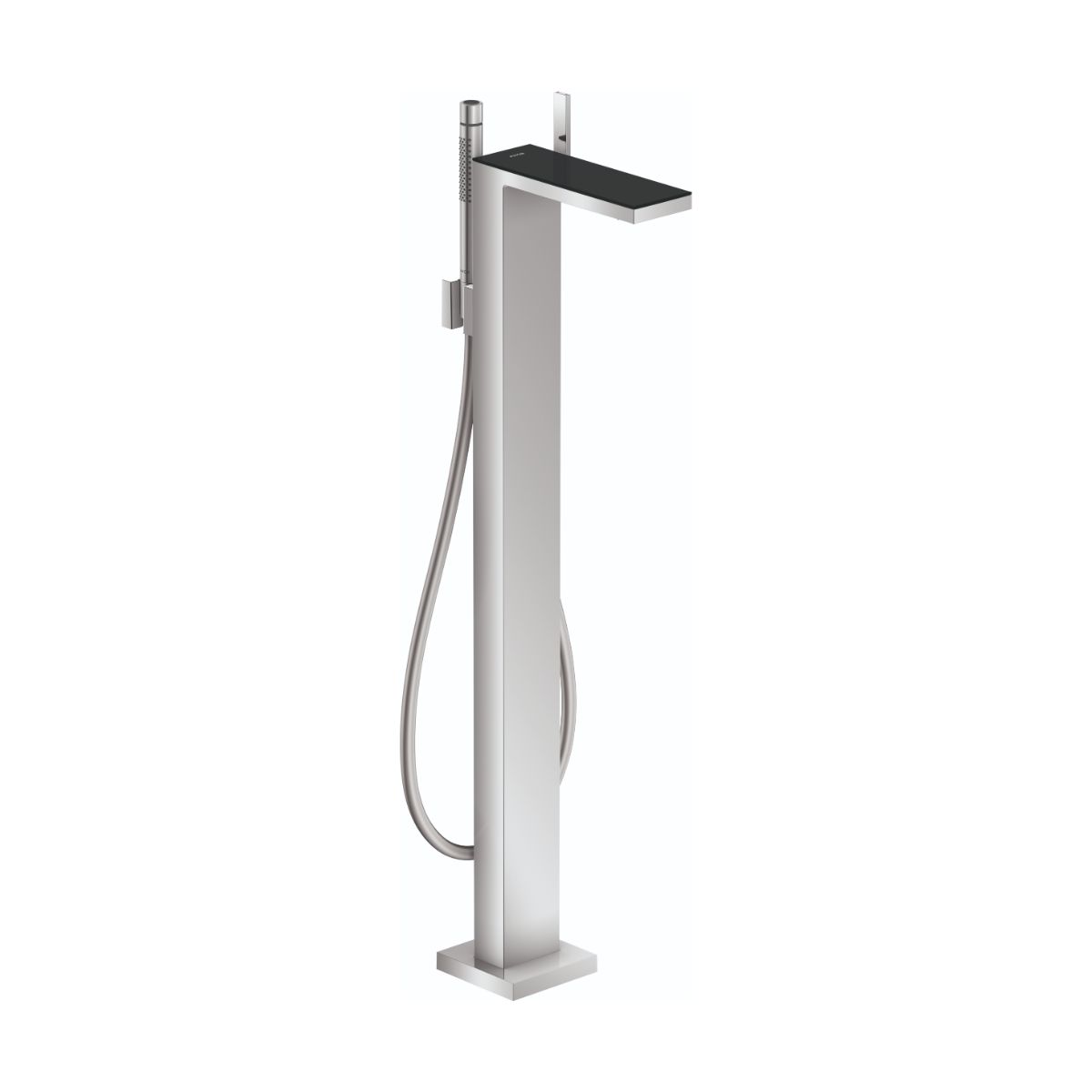 AXOR 47440601 MyEdition Freestanding Tub Filler Trim with 1.75 GPM Handshower - Chrome / Black Glass