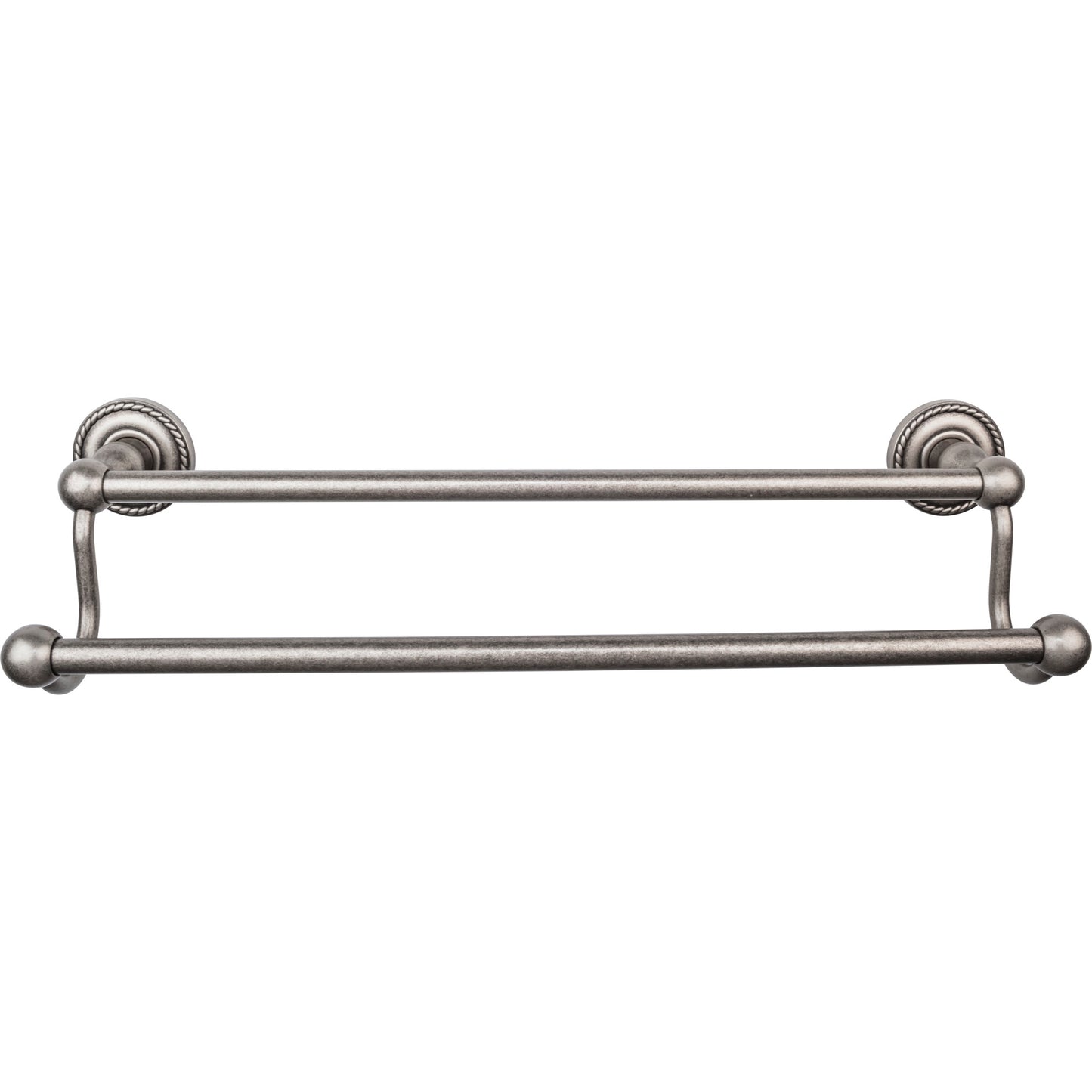 TOP KNOBS ED7APF TOP BATH (R) Edwardian Bath Double 20 1/2" Wall Mounted Towel Bar - Antique Pewter