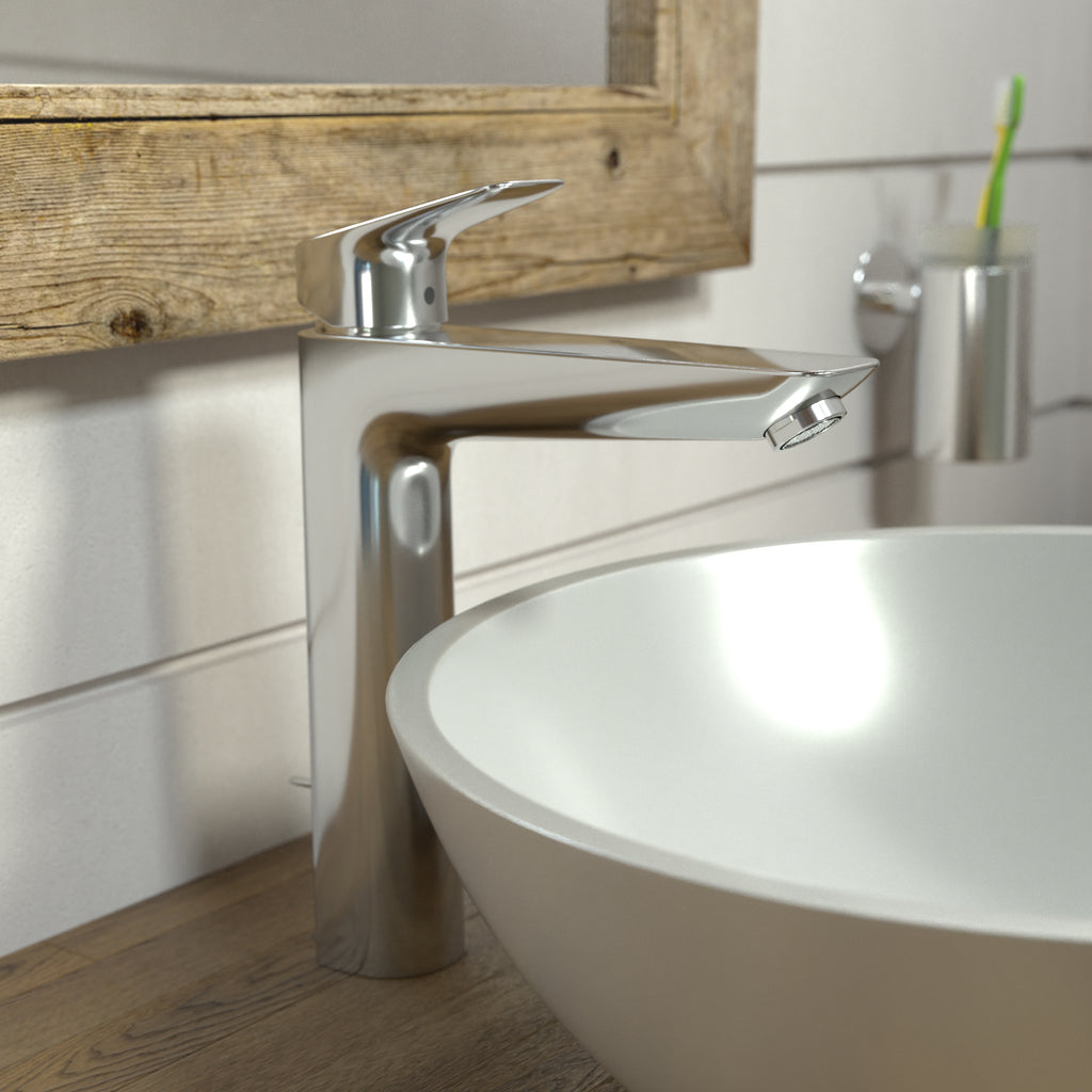 HANSGROHE 71090001 Logis Single-Hole Faucet 190 with Pop-Up Drain, 1.2 GPM - Chrome