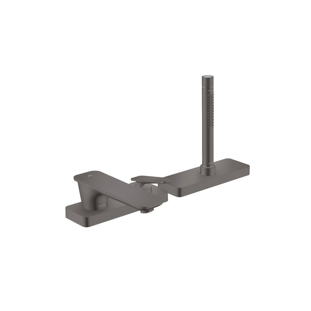 AXOR 49431341 Citterio C 3-Hole Roman Tub Set Trim with 1.75 GPM Handshower and Sbox- Cubic Cut - Brushed Black Chrome