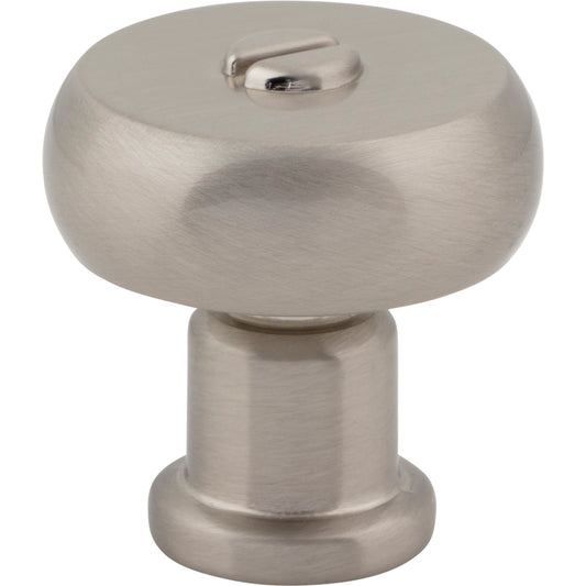 ATLAS A980-BRN Everitt 1 3/16" Diameter Round Knob - Brushed Nickel