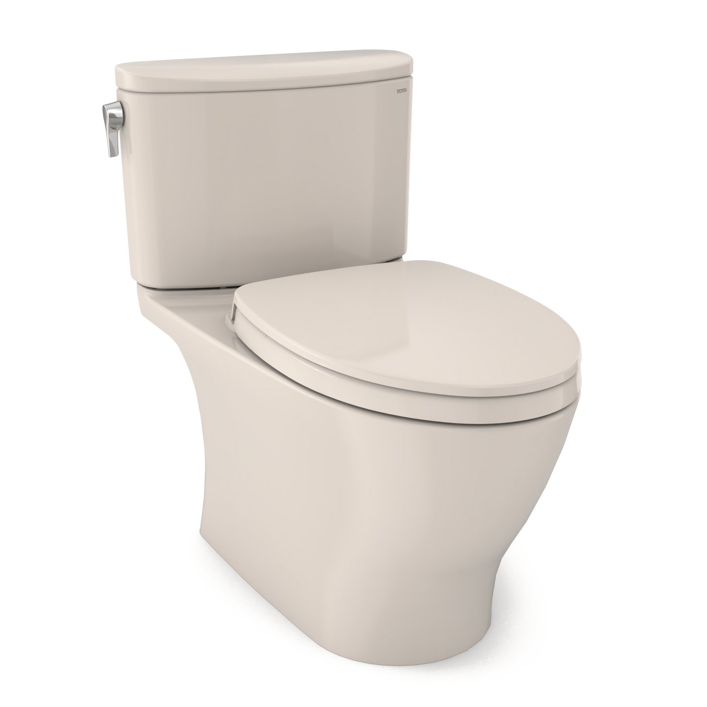 TOTO MS442124CEFG#12 Nexus Two-Piece Elongated 1.28 GPF Universal Height Toilet with CEFIONTECT and SS124 SoftClose Seat , Sedona Beige