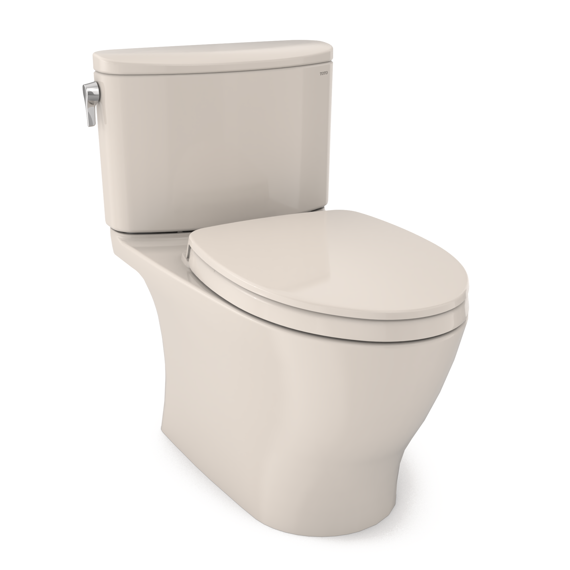 TOTO MS442124CEFG#12 Nexus Two-Piece Elongated 1.28 Gpf Universal Height Toilet With Cefiontect And Ss124 Softclose Seat - Sedona Beige