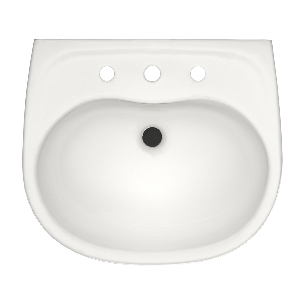 TOTO LHT241.8G#11 Supreme Oval Wall-Mount Bathroom Sink With Cefiontect And Shroud For 8 Inch Center Faucets - Colonial White